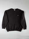 Lacoste | Dark Brown Chunky Rib Knit Wool Sweater – Croc Logo | (XL/ 2XL)