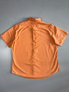 Ralph Lauren Short Sleeve Button-Up Shirt Blue Pony Logo Custom Fit Peach Orange (XL/2XL)