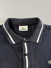 Lacoste Black Long Sleeve Polo – White Tipped Collar | (M)