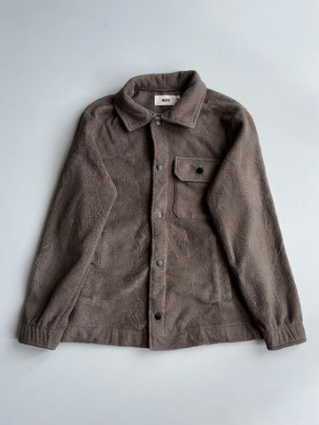 Hollister | Sherpa Fleece Snap Overshirt Taupe Brown (S)