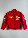 Ferrari F1 Scuderia Marlboro Vodafone Shell FedEx Bridgestone Full Sponsor Patch Racing Jacket Red (L)