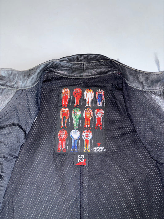 Vintage Dainese Pure Italian Leather Racing Jacket With CE Protection (M)