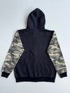 Vintage Y2K Nike Black Camo Sleeve Zip-Up Hoodie (M)
