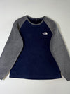 The North Face Navy & Grey Raglan Fleece Sweatshirt (XS)