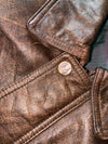 Vintage Distressed Leather Jacket – Brown (2XL)