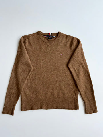 Tommy Hilfiger Camel Extra Fine Wool Crewneck Sweater (M)