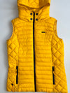 Marikoo Yellow Quilted Hooded Puffer Vest (S)