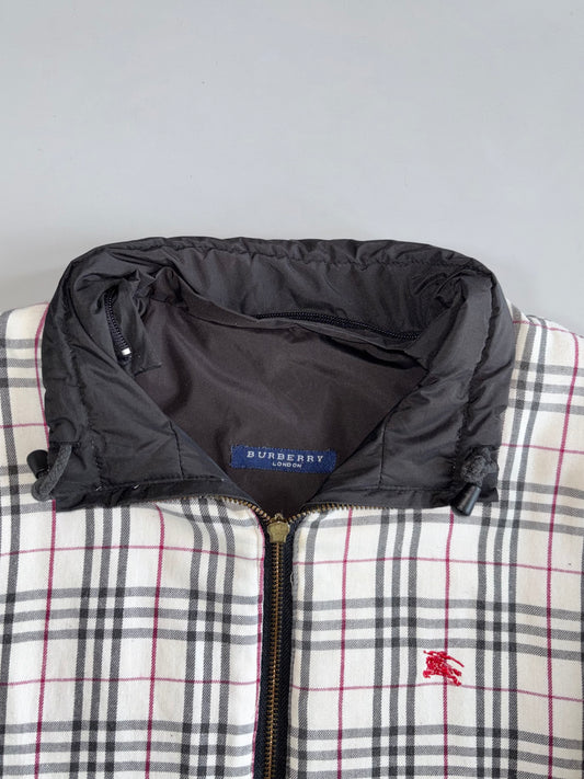 Burberry London Reversible Nova Check Embroidered Equestrian Knight Puffer Jacket (M)
