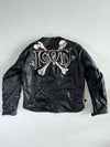 ICON Skull & Crossbones Black Leather Moto Jacket (XL)