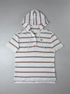Lacoste Striped Hooded Polo  White Multicolor Stripe (M)