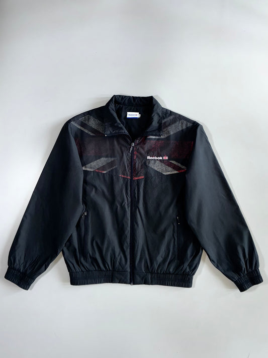 Reebok Classic Vintage Union Jack Graphic Windbreaker Bomber Jacket (L/XL)