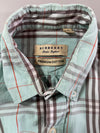 Burberry Nova Check Shirt – Mint Blue Button-Down (S)