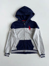 Polo Ralph Lauren | Navy Grey Big Pony Colorblock Zip Hoodie (S)