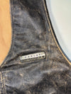 Harley-Davidson Distressed Black Leather Biker Vest with Side Lacing (L)