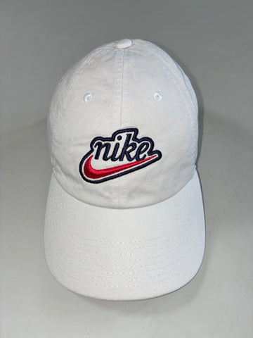 Nike Heritage86 Script Swoosh Logo Cap – White/Navy/Red (Adjustable)