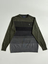 U.S. Polo Assn. Colour-Block Striped Knit Sweater – Olive/Grey(S)