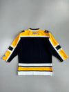 CCM NHL Official Licensed Boston Bruins Classic Black Gold White Spoked-B Hockey Jersey (M)
