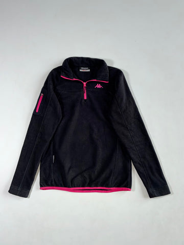 Kappa Black & Pink Half-Zip Fleece Pullover (XS)