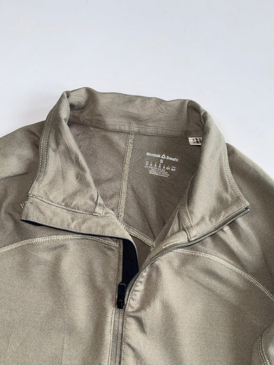 Reebok CrossFit CR-055 Olive Quarter Zip Athletic Pullover (XS)