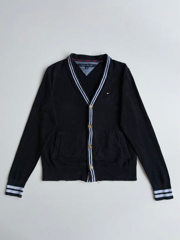 Tommy Hilfiger Black Striped Trim Knit Cardigan – (S)