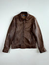 Vintage Polo Ralph Lauren Brown Leather Zip Jacket (S/M)