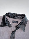 Y2K Simpson Australia Faux Leather Trim Shirt  Pu leather blend (L)