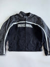 Richa Quality Manufactured Goods Silver Stripe Leather-Textile Hybrid Moto Jacket / Back Protection (XL)