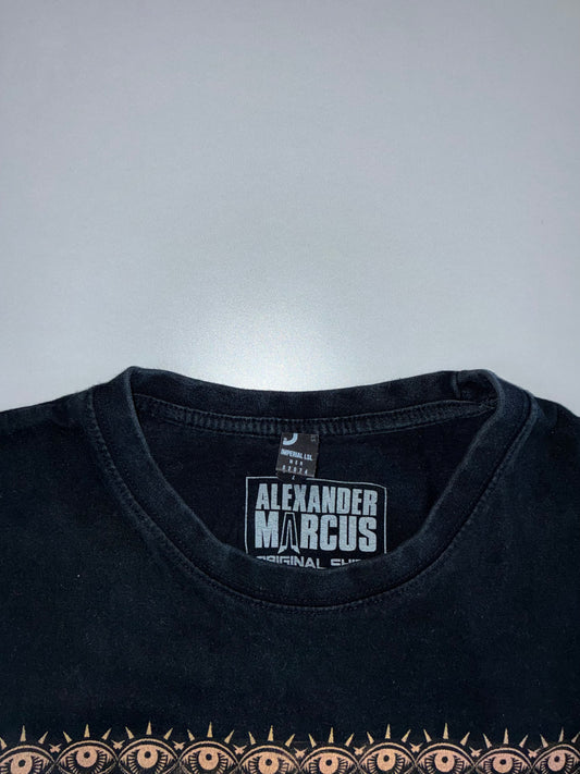 Alexander Marcus Official Merch Egyptian Pharaoh Portrait Graphic Long Sleeve T-Shirt Black (L)
