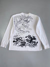 Vintage Japanese Dragon & Sakura Graphic Printed Full Sleeve T-Shirt (XL)