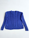 Polo Ralph Lauren Royal Blue Aran Cable Knit Sweater (L)