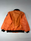 Vintage USS Enterprise Patch Flight Bomber Jacket with Fur Collar – Orange (XL)
