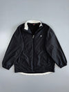 Vintage New Balance Reversible Fleece Windbreaker Jacket | Black White Full Zip NB Logo (M)