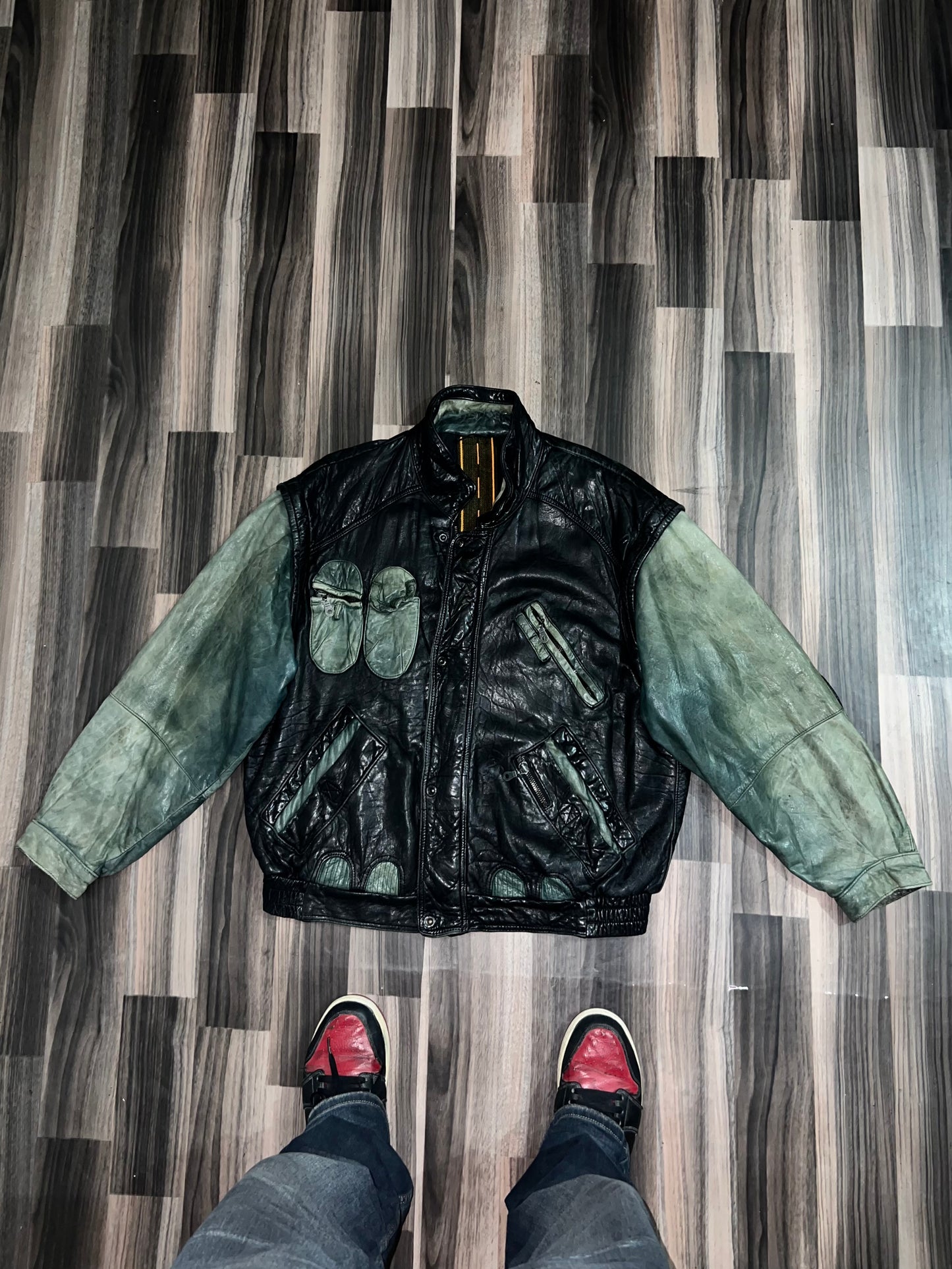 ZDETACHABLE SLEEVES (make it half jacket) Original Leather (XL/2XL)