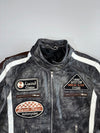 Vintage American Classic Distressed Leather Moto Racing Jacket (S)