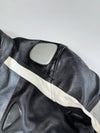Vintage X.Mann Black Leather Biker Racing Jacket | Armoured Shoulder & Elbow Pads | Back Hump Protector (2XL)