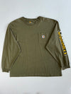 Carhartt Pocket Long Sleeve Tee with Sleeve Logo Print (4Xl)