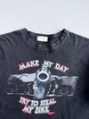 Vintage Harley-Davidson “Make My Day Try To Steal My Bike” Biker Graphic T-shirt (L)
