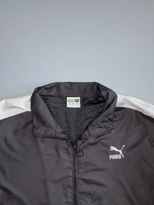 Puma Classics Black & Red Tartan Plaid Sleeve Track Jacket Size (L)