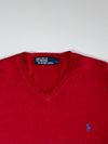 Polo by Ralph Lauren Red V-Neck Knit Sweater – (XL)