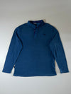 Puma Blue Heather Long Sleeve Fleece Polo (XL)