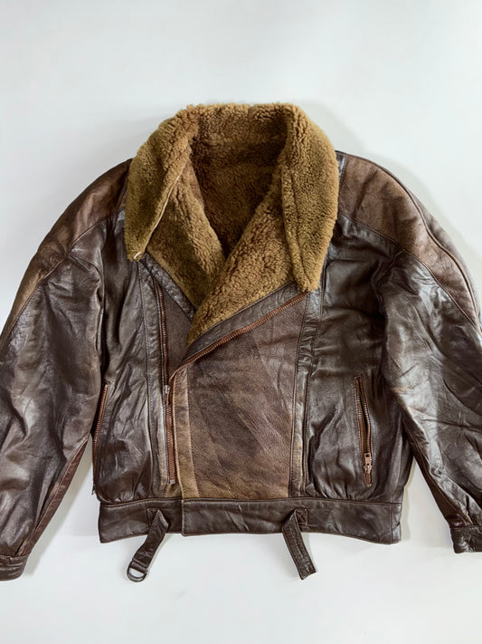 Vera Pelle Premium Original Leather Jacket (Furr Inside) (M)