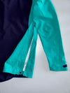 Salomon Colorblock Geometric-Lined Hooded Shell Jacket Teal Navy (M)