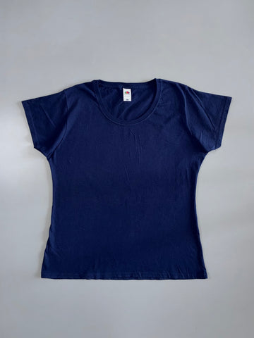 Fruit of the Loom Ladies Original Navy Blue Tee (M)