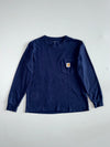 Carhartt Loose Fit Heavyweight Long-Sleeve Pocket T-Shirt — Navy (M)