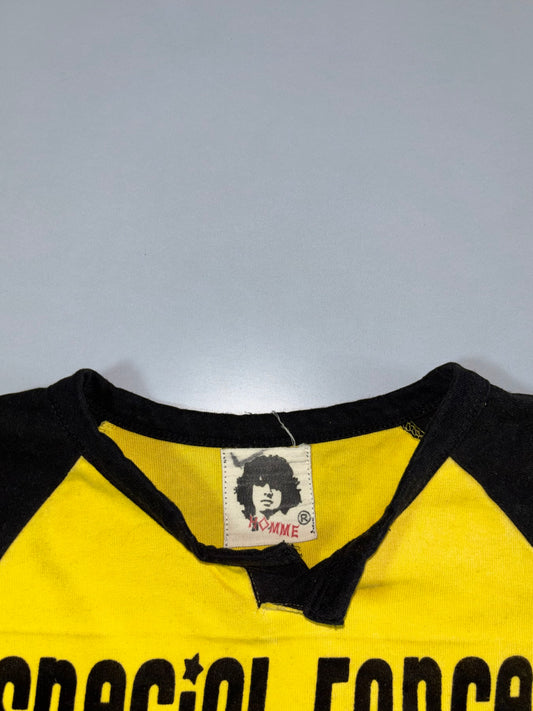 Special Force” Jim Morrison Graphic Raglan Long Sleeve Tee Yellow/Black (L)