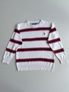 Tommy Hilfiger Striped Crest Logo Crewneck Sweater – White (S)