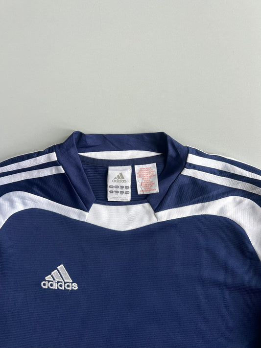 Adidas Vintage 3-Stripes Navy Long Sleeve Football Training Jersey (S)