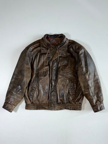 Vintage Premium Original Bomber Leather Jacket (XL)