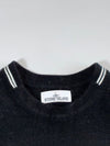 Stone Island Black Knit Crewneck Sweater – Tipped Collar & Compass Badge (M)