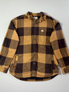 Carhartt Brown Buffalo Plaid Fleece-Lined Shirt Jacket (XL)